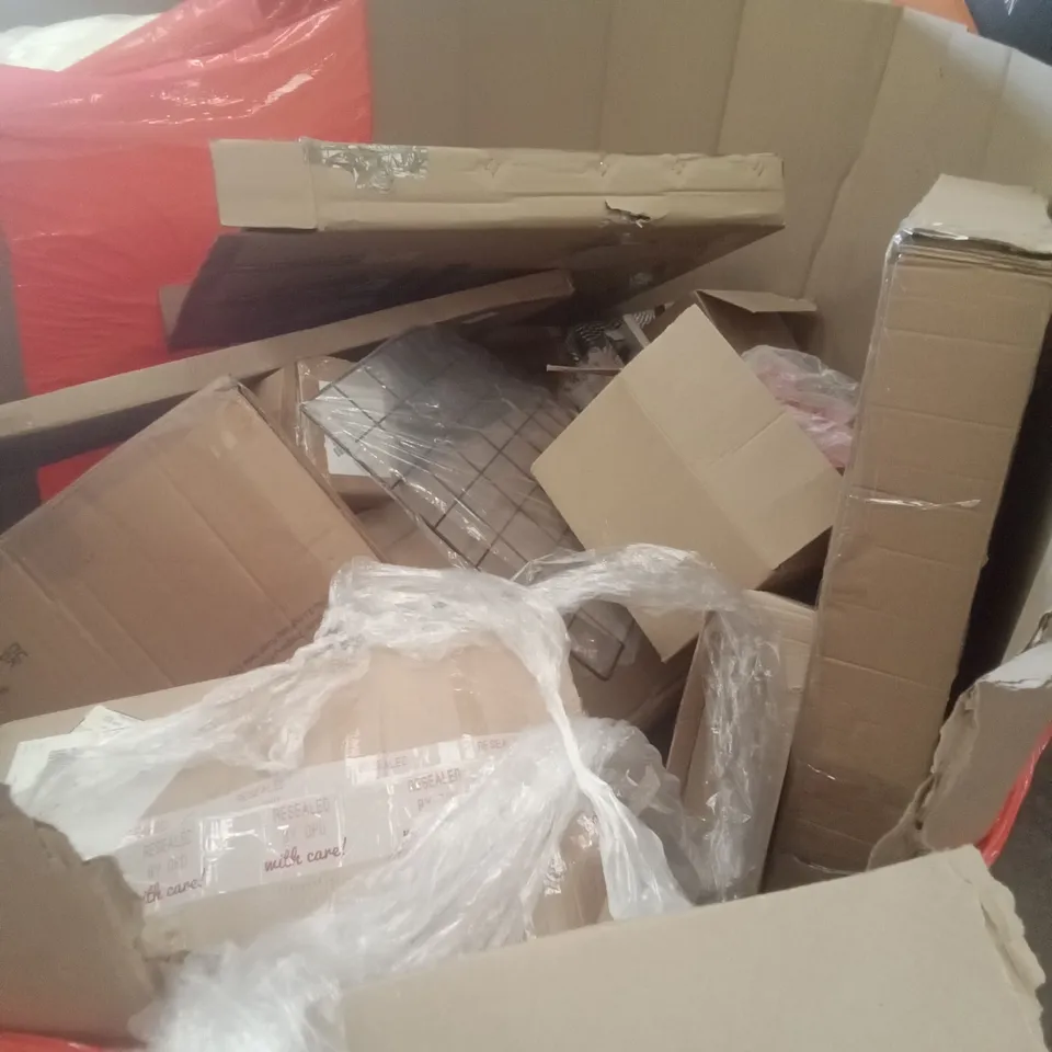 PALLET OF ASSORTED ITEMS INCLUDING RUSSELL HOBBS RICE COOKER, NAIL ACCESSORIES, CLOTHES RACK