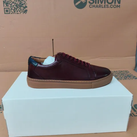 OLIVER SWEENEY TOLLESBY MEN'S BURGUNDY LEATHER SHOES WITH GUM SOLE BOXED SIZE 8