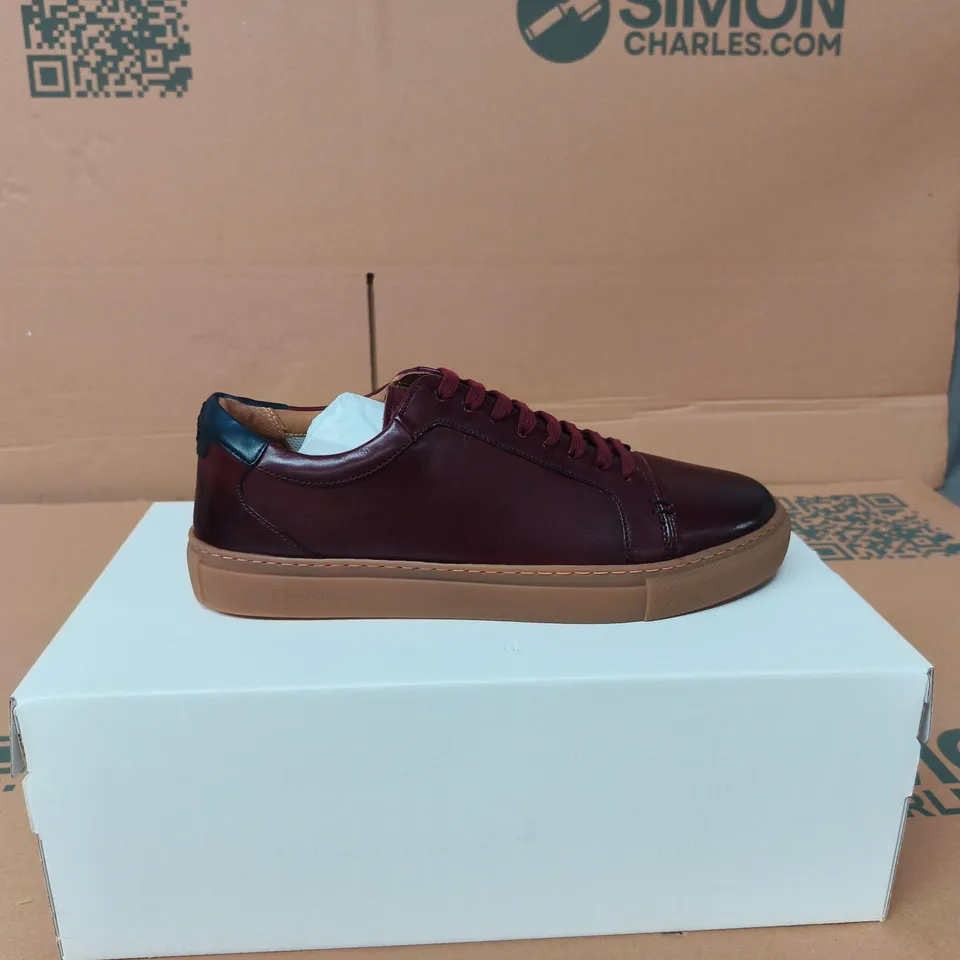 OLIVER SWEENEY TOLLESBY MEN'S BURGUNDY LEATHER SHOES WITH GUM SOLE BOXED SIZE 8