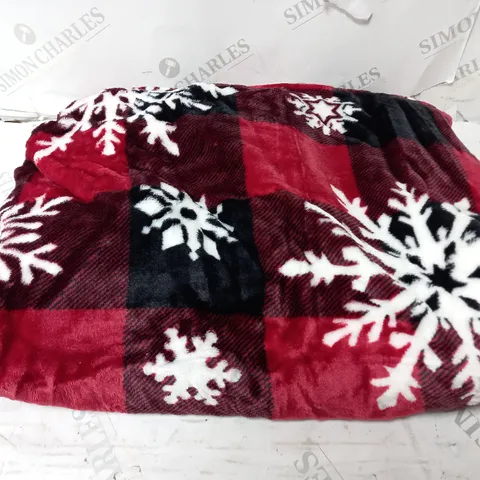 COZEE HOME PLUSH SNOWFLAKE THROW RED/BLACK