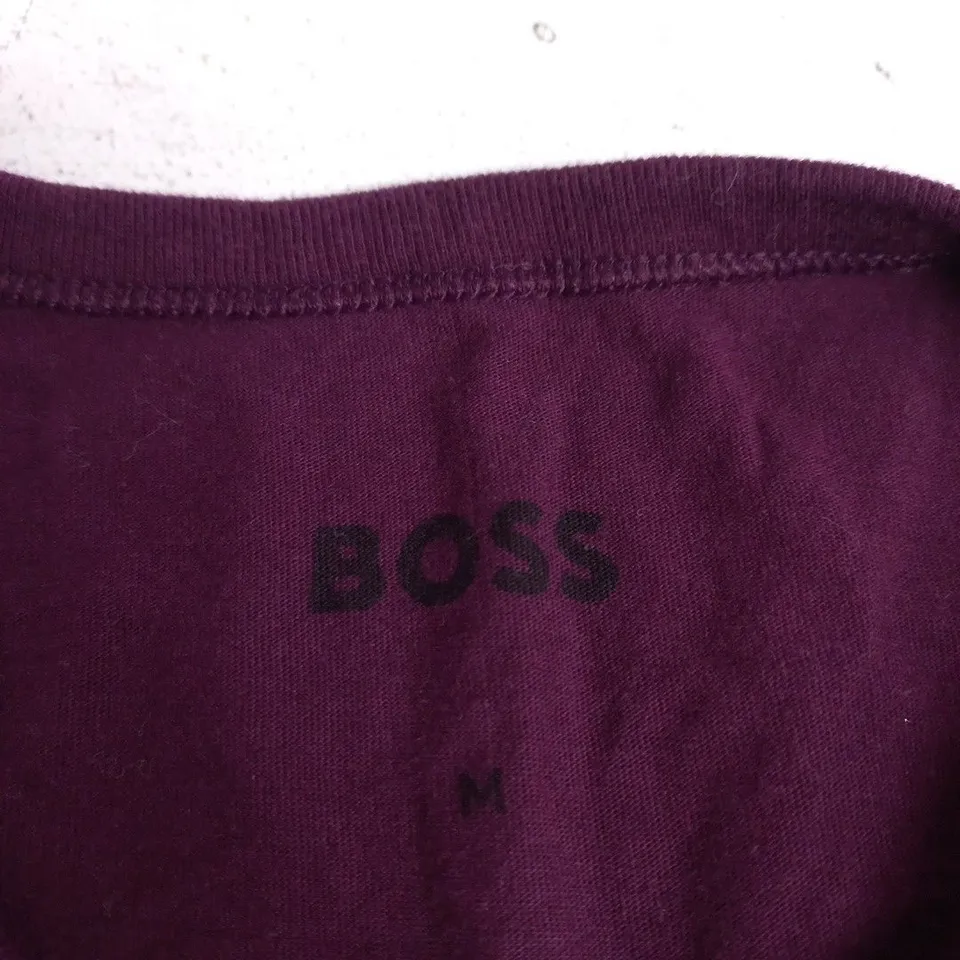 HUGO BOSS T-SHIRT – MEN'S BURGUNDY, UK SIZE M