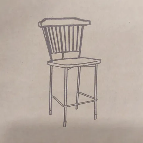 BRAND NEW BOXED PAIR OF BOLERO SCANDI HIGH STOOLS - WHITE/DARK BROWN 