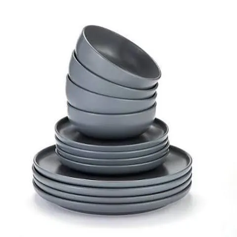 THE VERY COLLECTION GREY SAINTES 12-PIECE DINNER SET