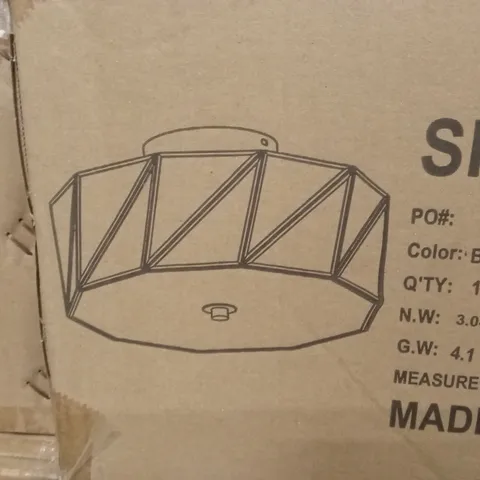 BOXED BRAND NEW UNIQUE/STATEMENT GEOMETRIC FLUSH MOUNT LIGHT - BLACK