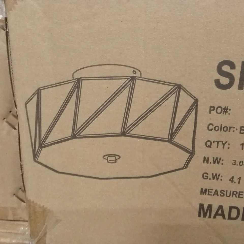 BOXED BRAND NEW UNIQUE/STATEMENT GEOMETRIC FLUSH MOUNT LIGHT - BLACK