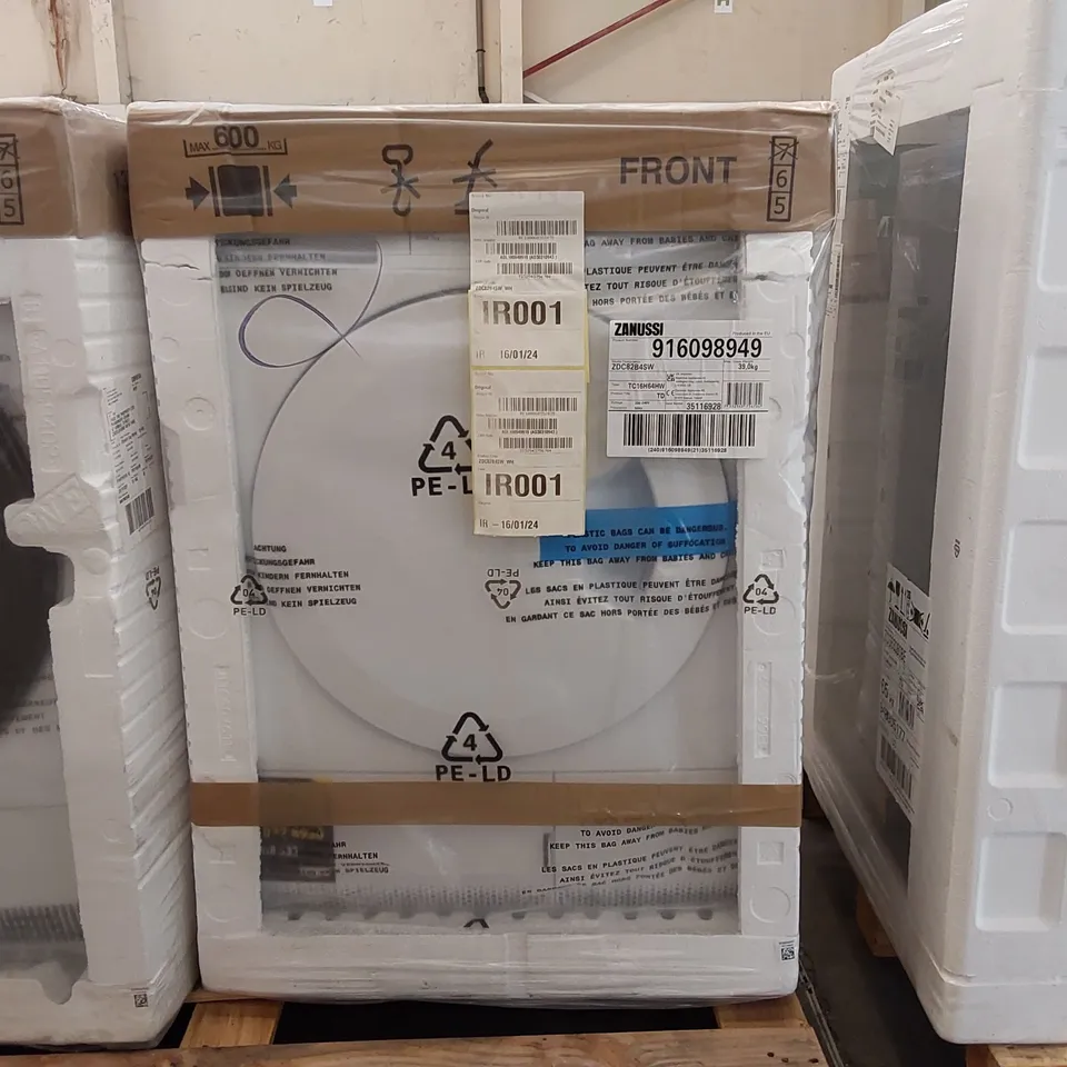 ZANUSSI FREESTANDING 8kg CONDENSER TUMBLE DRYER - WHITE - B RATED Model ZDC82B4SW