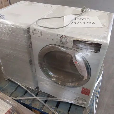 HOOVER H-WASH 300 FREESTANDING WASHING MACHINE AND HOOVER H-DRY 300 9KG CONDENSER TUMBLE DRYER WHITE - UNPROCESSED RAW RETURNS