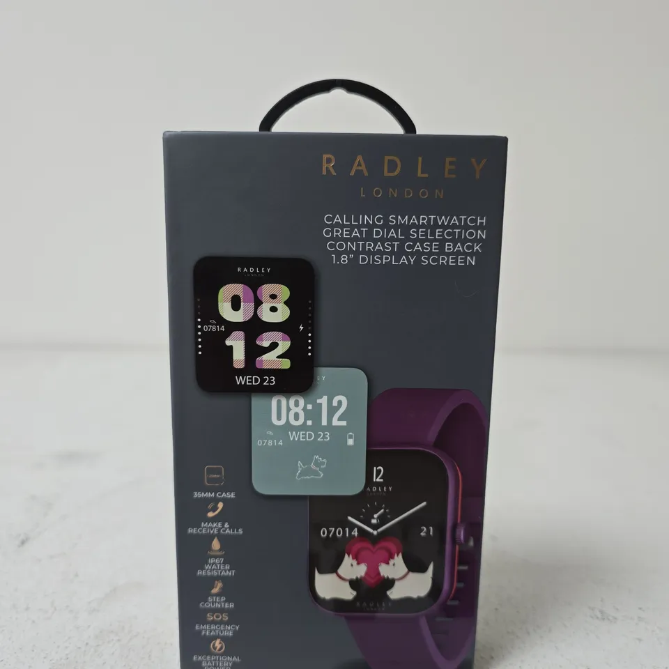 RADLEY LONDON CALLING SMARTWATCH – PURPLE STRAP, BOXED