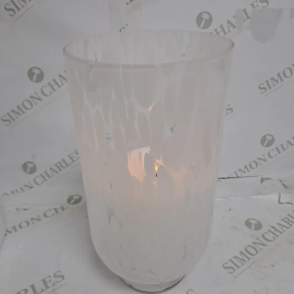 JM BY JULIEN MACDONALD HURRICANE VASE AND WAX LED CANDLE