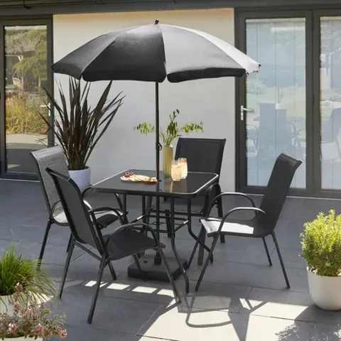 BOXED 6 PIECE METAL GARDEN DINING SET (1 BOX)