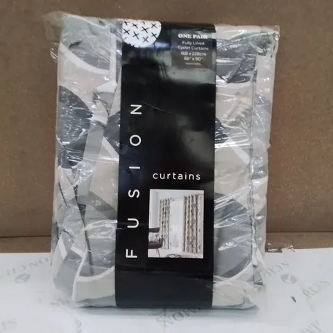 BAGGED 100% COTTON READY MADE EYELET CURTAINS - 66 x 90"