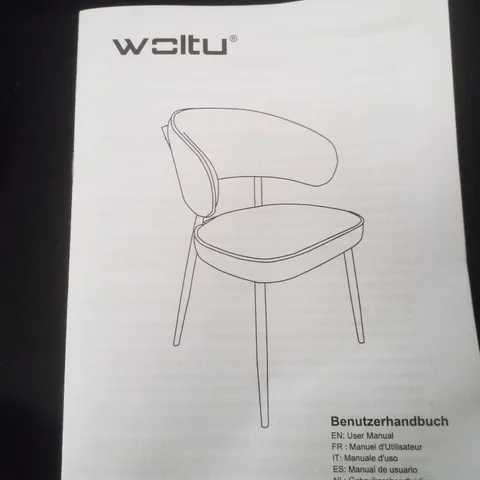 BOXED WOLTU SET OF 2 BLACK VELVET DINING CHAIRS