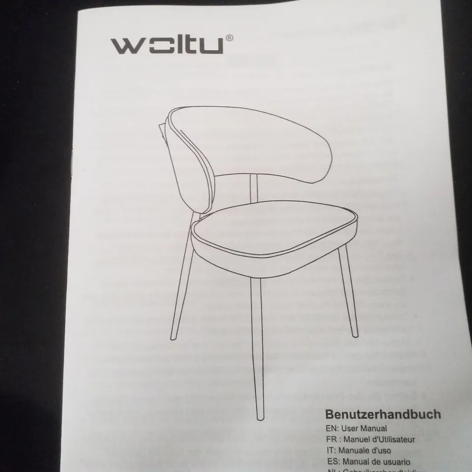 BOXED WOLTU SET OF 2 BLACK VELVET DINING CHAIRS