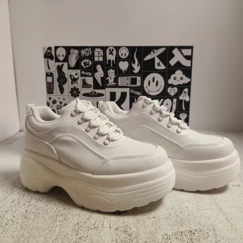 BOXED PAIR OF KOI CHUNKY BUBBLE TRAINERS IN WHITE SIZE UK 5