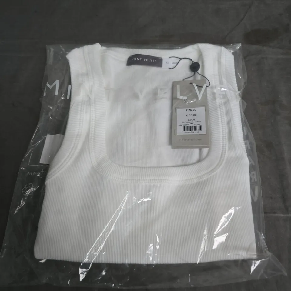 MINT VELVET IVORY SQUARE-NECK VEST TOP – WOMEN’S, SIZE XSML