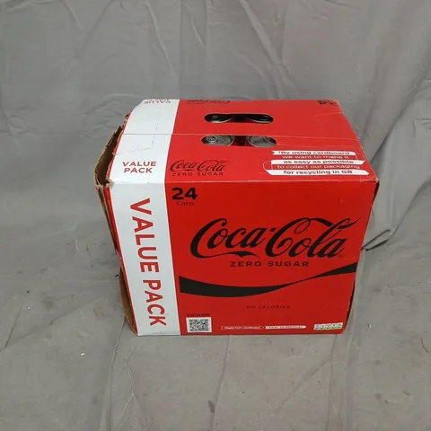 BOXED PACK OF 24 COCA COLA ZERO SUGAR CANS (24X330ML)