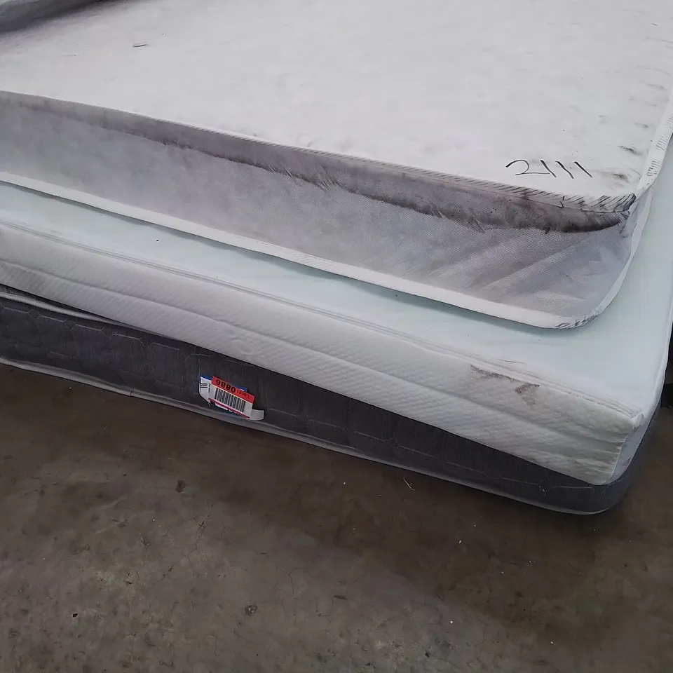 THREE ASSORTED UNBAGGED MATTRESSES 