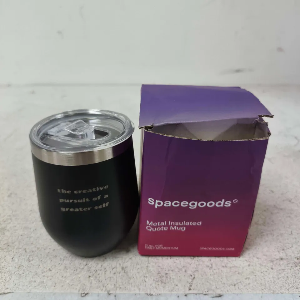 SPACEGOODS METAL INSULATED QUOTE MUG – BLACK