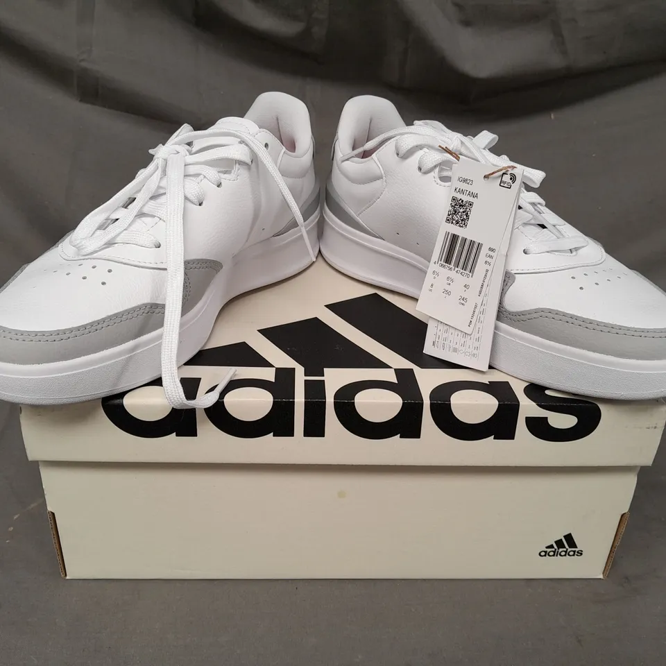 BOXED PAIR OF ADIDAS KATANA SHOES IN WHITE/GREY UK SIZE 6.5