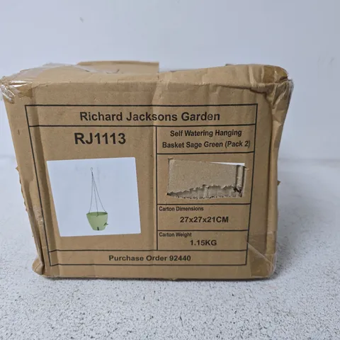 RICHARD JACKSONS GARDEN SELF-WATERING HANGING BASKET β SAGE GREEN (PACK OF 2)