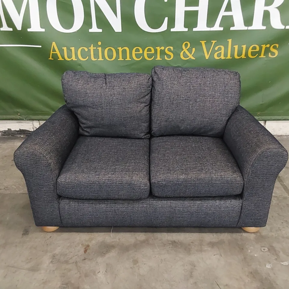 DESIGNER FABRIC UPHOLSTERED SMALL 2 SEATER SOFA