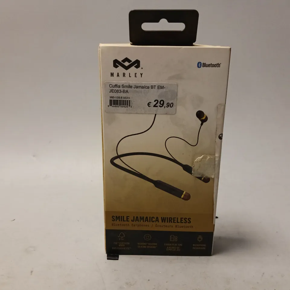 BOXED MARLEY SMILE JAMAICA WIRELESS EARPHONES