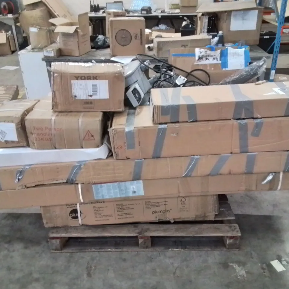 PALLET OF ASSORTED INCOMPLETE SPORTS, GYM, BABY STROLLER AND OUTDOOR PLAY PARTS AND PIECES
