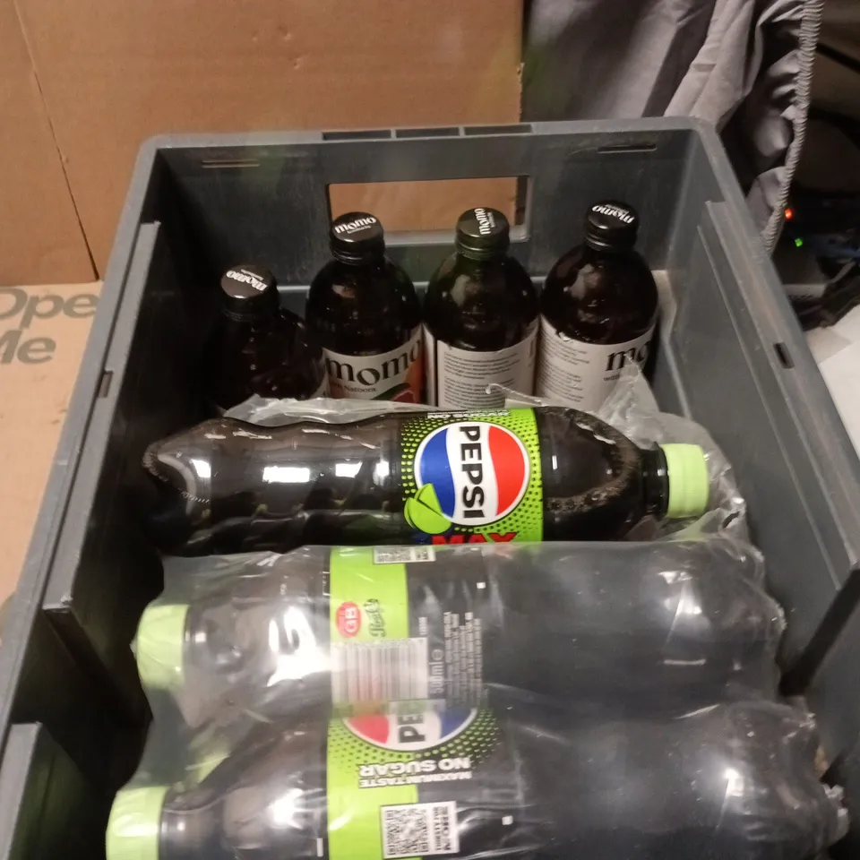 APPROXIMATELY 12  ASSORTED DRINK ITEMS INCLUDING MOMO KOMBUCHA AND PEPSI MAX LIME 