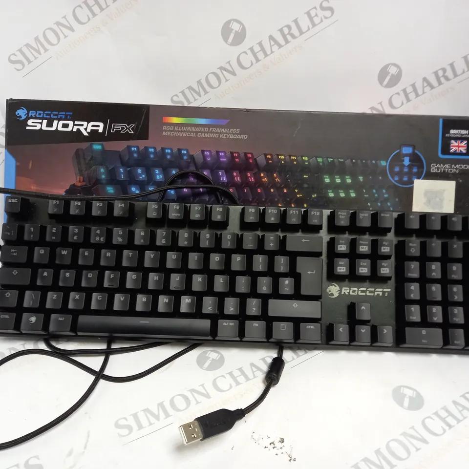 BOXED ROCCAT SUORA FX RGB ILLUMINATION FRAMELESS MECHANICAL GAMING KEYBOARD UK LAYOUT