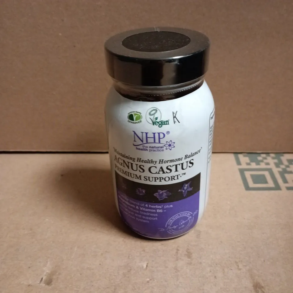 NHP AGNUS CASTUS PREMIUM SUPPORT – VEGAN DIETARY SUPPLEMENT BOTTLE