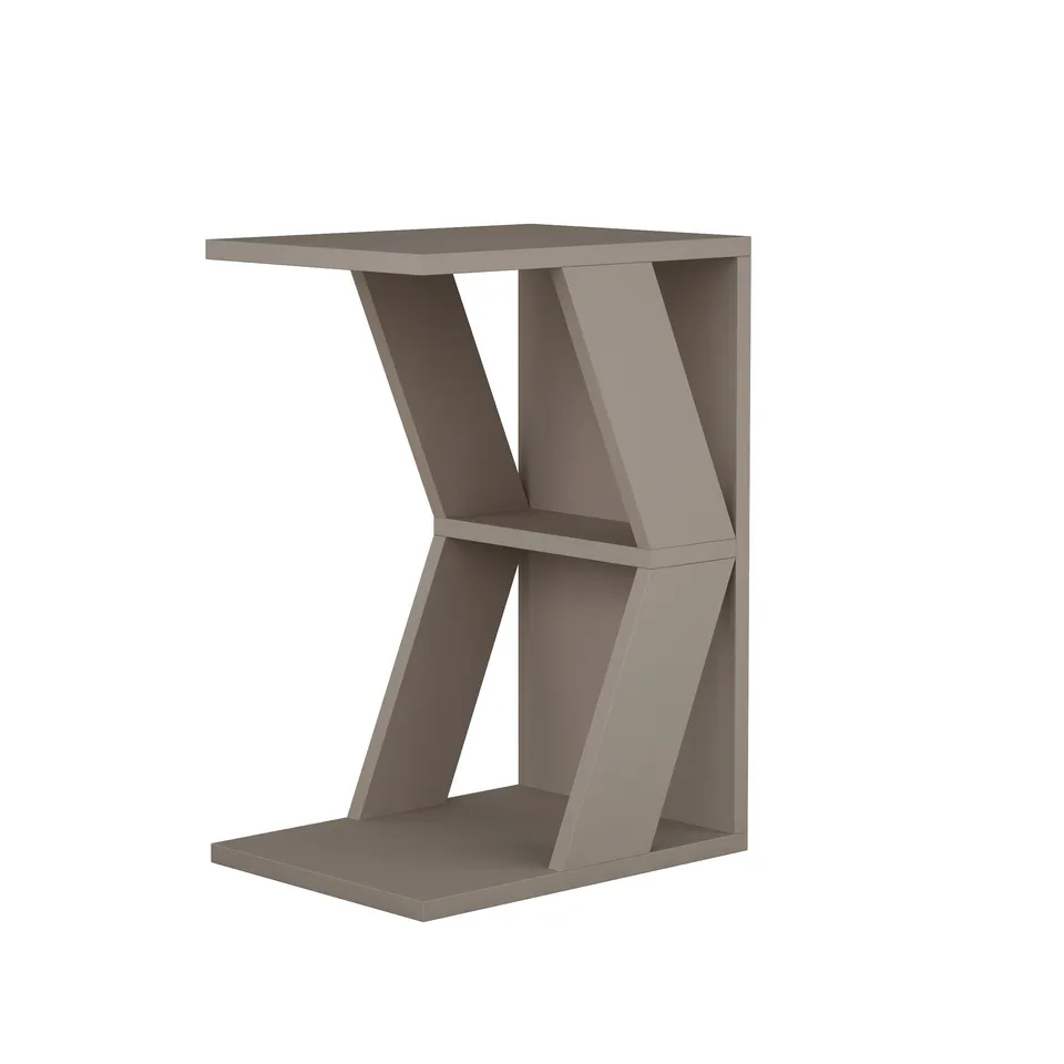 BOXED NAZE MODERN C SHAPE TABLE MULTIPURPOSE H 57CM IN LIGHT MOCKA/GREY