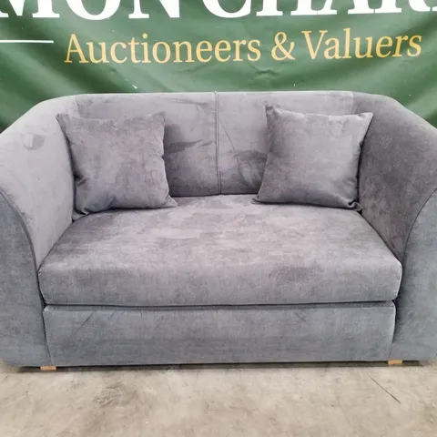 QUALITY DESIGNER 2 SEATER SOFA - GREY FABRIC