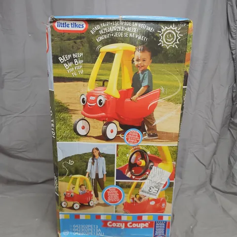 LITTLE TIKES COZY COUPE – BOXED RIDE-ON TOY (RED/YELLOW) – COLLECTION ONLY