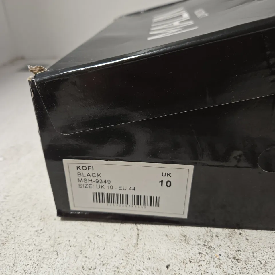 BOXED MALIN LONDON KOFI BLACK SLIP-ON LOAFERS – UK 10