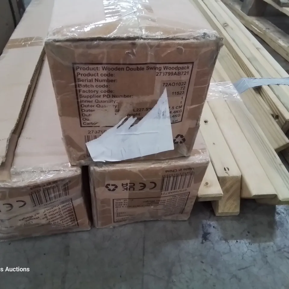 ASSORTED PLUM WOODEN SWING PARTS 