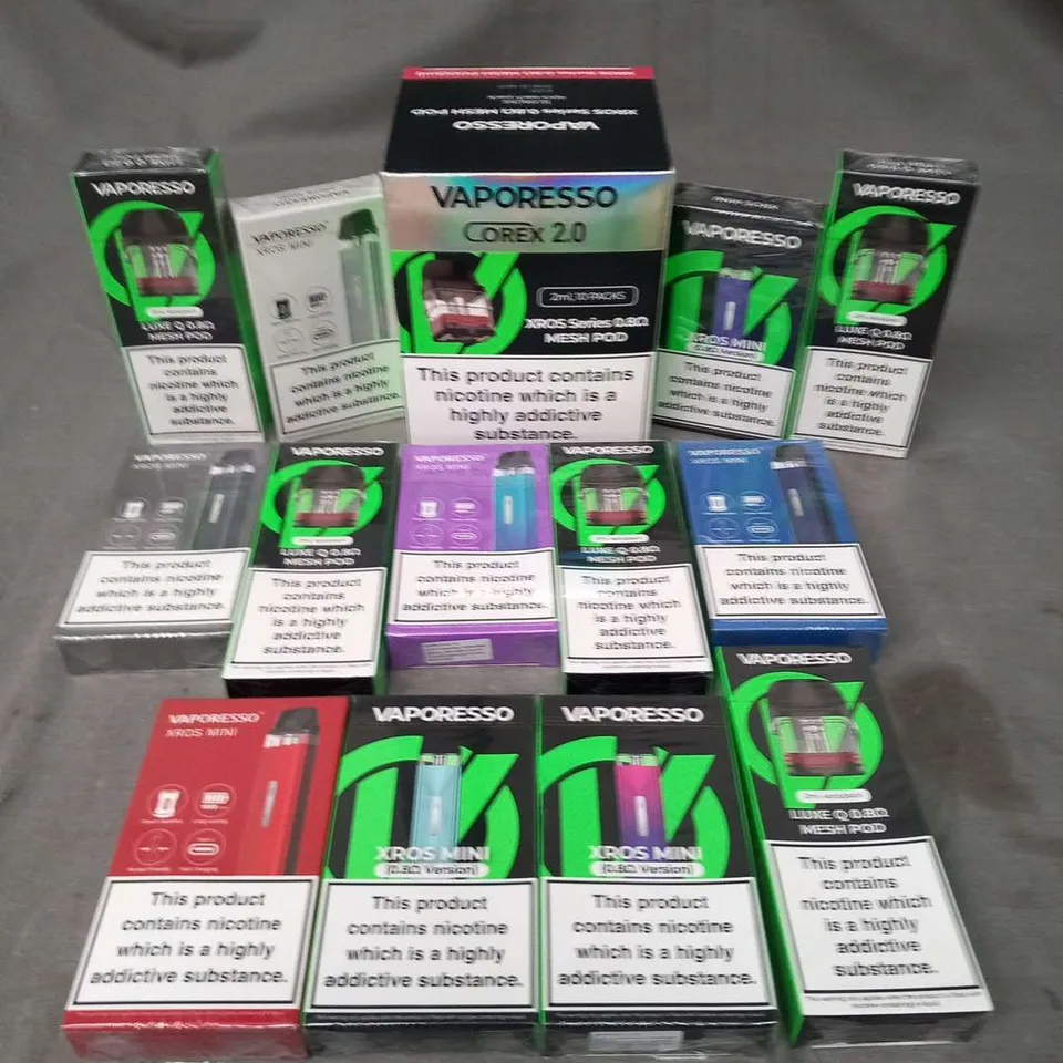 APPROXIMATELY 14 ASSORTED VAPORESSO VAPING PRODUCTS