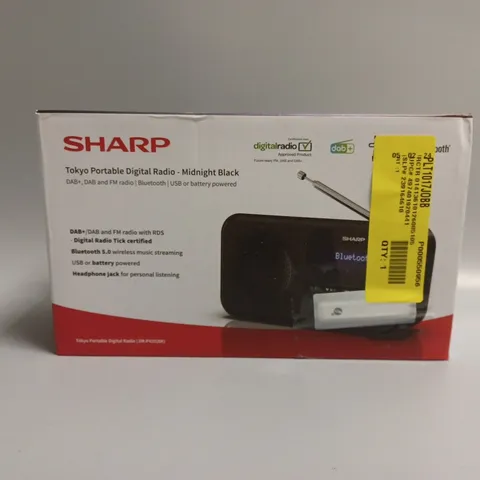 BOXED SHARP TOKYO PORTABLE DIGITAL RADIO IN MIDNIGHT BLACK