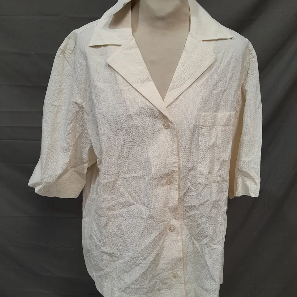 COS TEXTURED CREAM SHIRT - UK 8