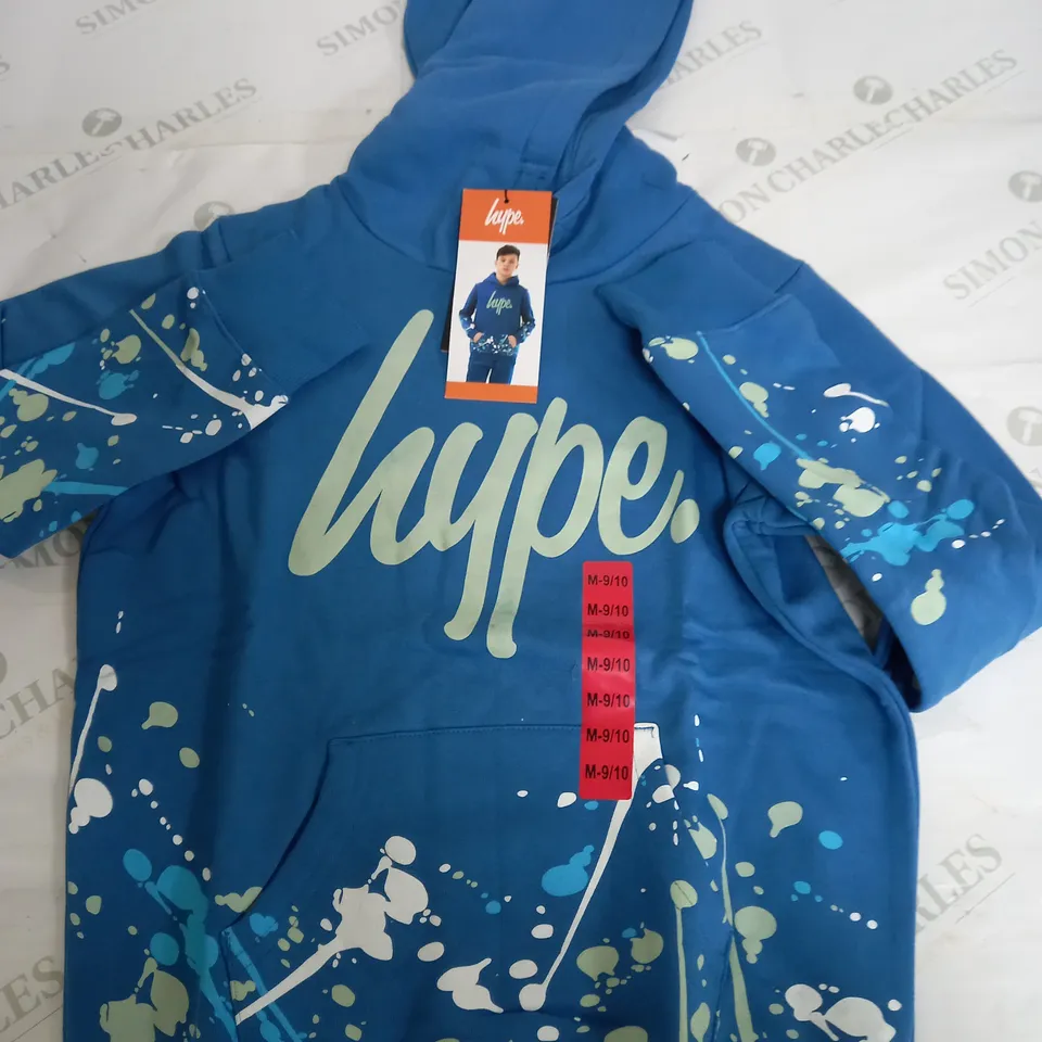 HYPE UNISEX BLUE SPLAT HOODIE - 9/10YEAR