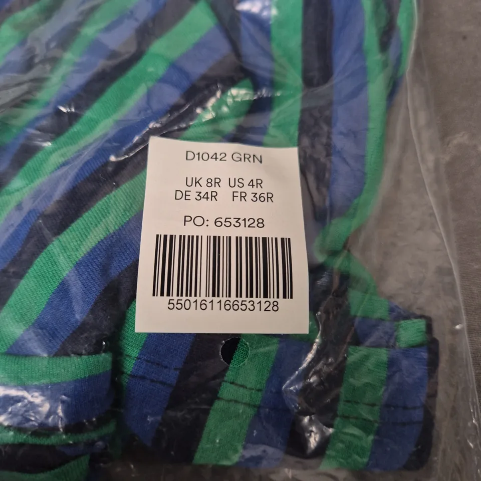 BODEN WOMEN'S STRIPED BLUE/GREEN ZEBRA-PATTERN GARMENT – UK 8R (US 4R)