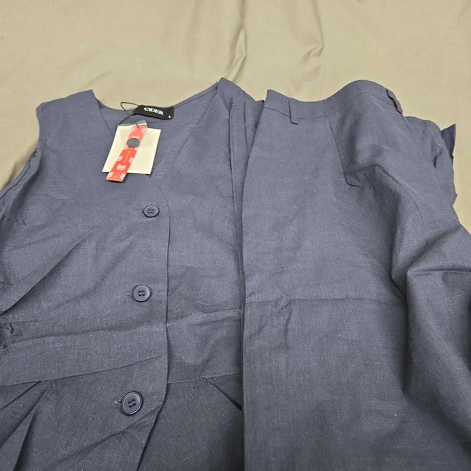 CIDER NAVY WAIST COAT & SMART TROUSERS - LARGE