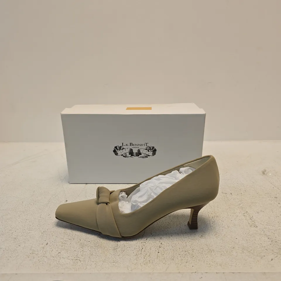 L.K. BENNETT BEIGE KNOT DETAIL HEELS – UK 6 (EU 39) – BOXED