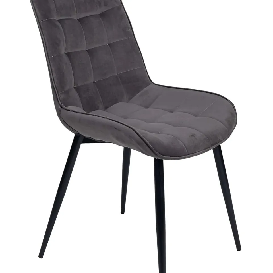 BOXED PAIR OF TWO CHRISTIA GREY DINING CHAIRS