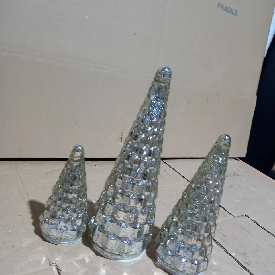 ALISON CORK SET OF MERCURY GLASS TREES