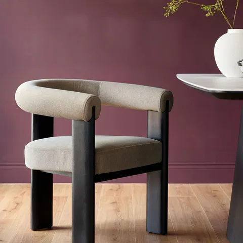 BOXED DANETTI ORION MOCHA PLUSH FABRIC DINING CHAIR