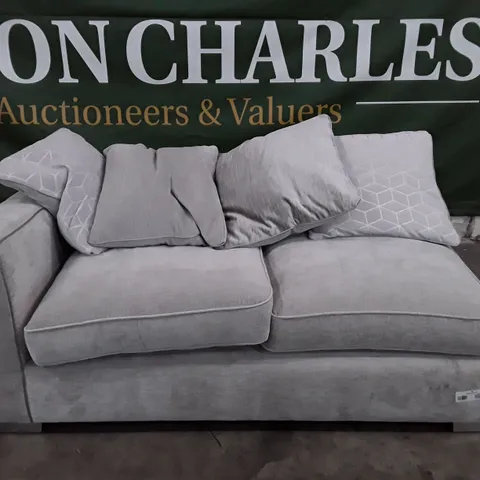 QUALITY DESIGNER SOFA RHF SECTION - LIGHT GREY FABRIC