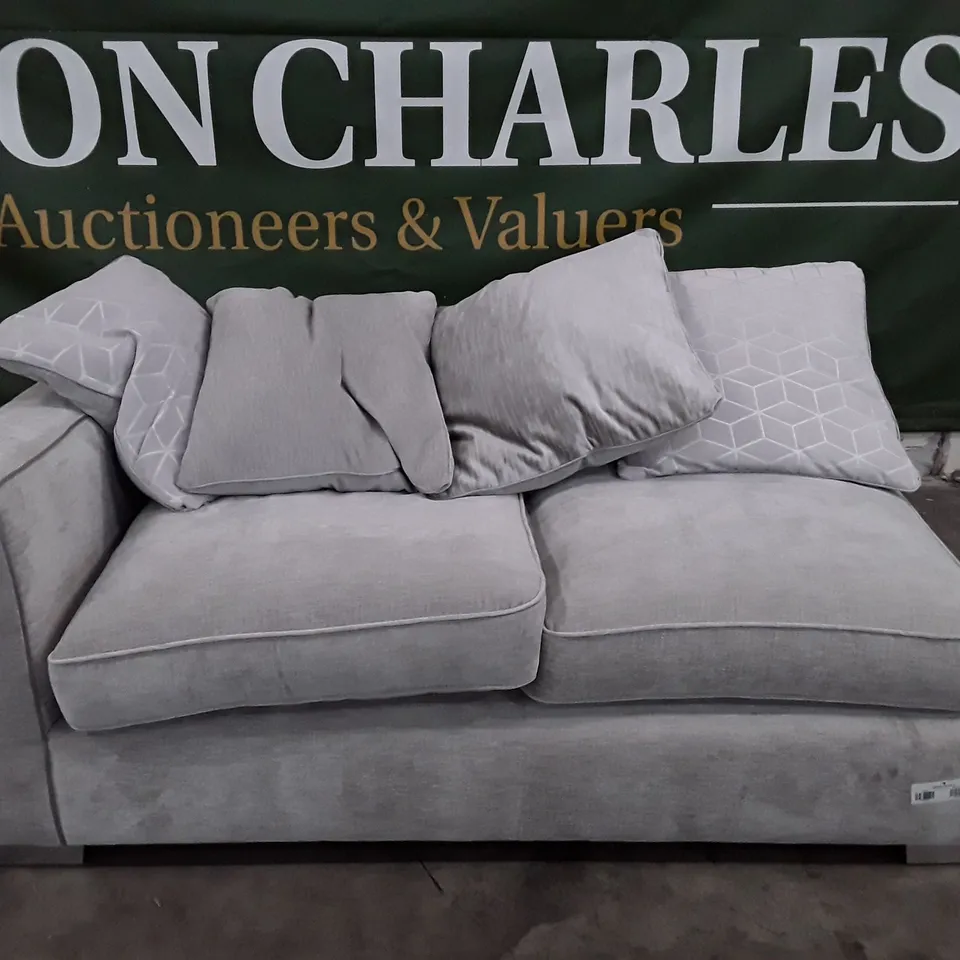 QUALITY DESIGNER SOFA RHF SECTION - LIGHT GREY FABRIC