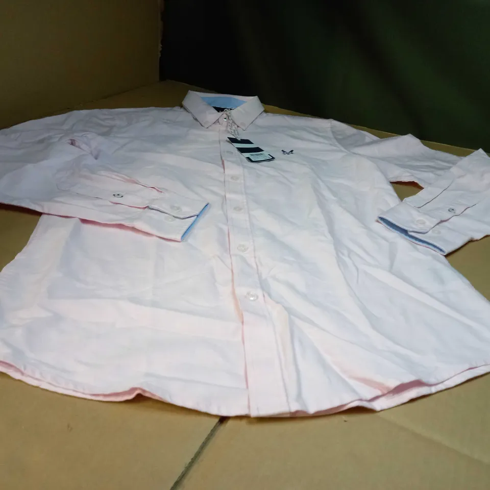 CREW CLOTHING COMPANY PINK SLIM SHIRT - MEDIUM