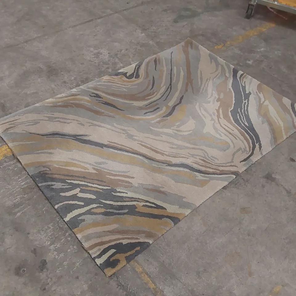 HABA 100% PURE WOOL CORNWALL GREY RUG - 120 x 170cm