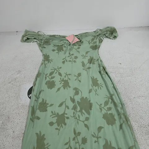 HELLO MOLLY SAGE GREEN FLORAL MAXI DRESS – UK 10 (AU 10 / US 6)